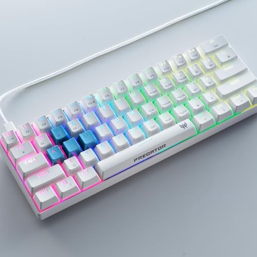 Image of acer Predator Aethon 330 Gaming Keyboard | Space-Saving 61-Key Design | 100% Anti-Ghosting with N-Key Rollover| Kailh Blue Switches| Personalized RGB Lighting | Dual Mode - Wired & Bluetooth