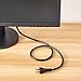 Amazon Basics PC Power Cord, 3 feet, AC Power Cord for Monitor, Computer, TV, 3 Prong, 18 AWG, 125 Volts, Black
