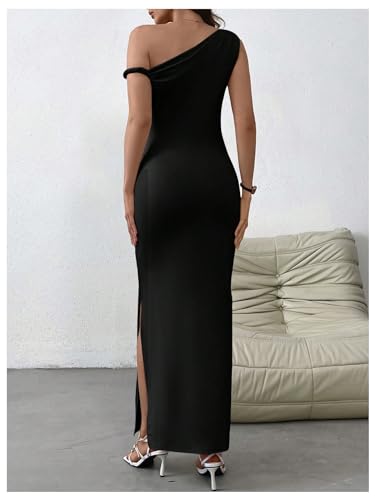 Image of Milumia Women's One Shoulder Formal Long Dress Asymmetrical Sleeveless Bodycon Cocktai Dresses