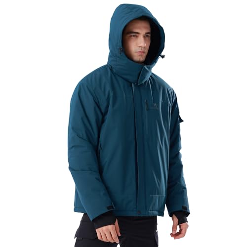 Image of CAMEL CROWN Mens Winter Coat Waterproof Ski Jacket with Fleece Lining Warm Windproof for Snow Rain Outdoor Hiking Mountain