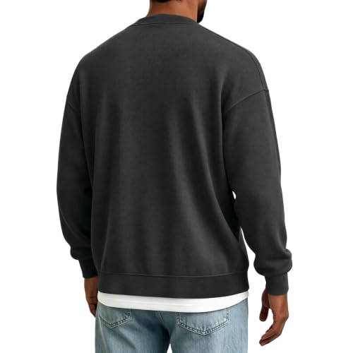 fartey Mens Cardigan V Neck Button Up Outwear Long Sleeve Ribbed Knit Coat - image 3