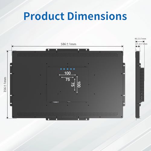 Image of 23.8 Inch Open Frame Touch Monitor, PCAP 10-Point Touch Industrial Touchscreen Monitor, with HDMI /VGA /DVI Interface, Active Matrix TFT LCD,LED Backlight, with VESA Mount