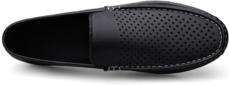 Men's Penny Loafers Leather Breathable Slip-On Driving Boat Shoes - Image 2