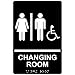 ComplianceSigns.com Changing Room Sign, ADA-Compliant Braille and Raised Letters, 9x6 in. White on Black Acrylic with Adhesive Mounting Strips