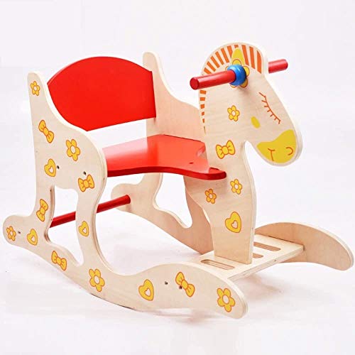 Schaukelpferd Plüsch Schaukeltier Pferd Rocker Ride-ons Baby Holz Rocking Horse Infant Pädagogisches Spielzeug Rocking… – Bild 7