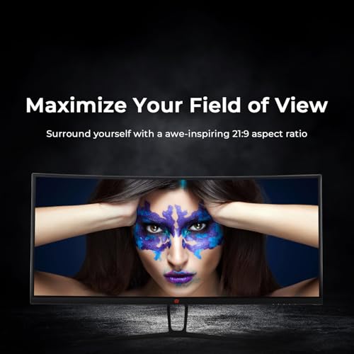 Image of Deco Gear 35-Inch Curved Ultrawide Gaming Monitor | 3440 x 1440 | 120Hz | 1ms MPRT | Adaptive Sync | HDMI 2.0 x2 | DisplayPort 1.4 x2 | 99% sRGB