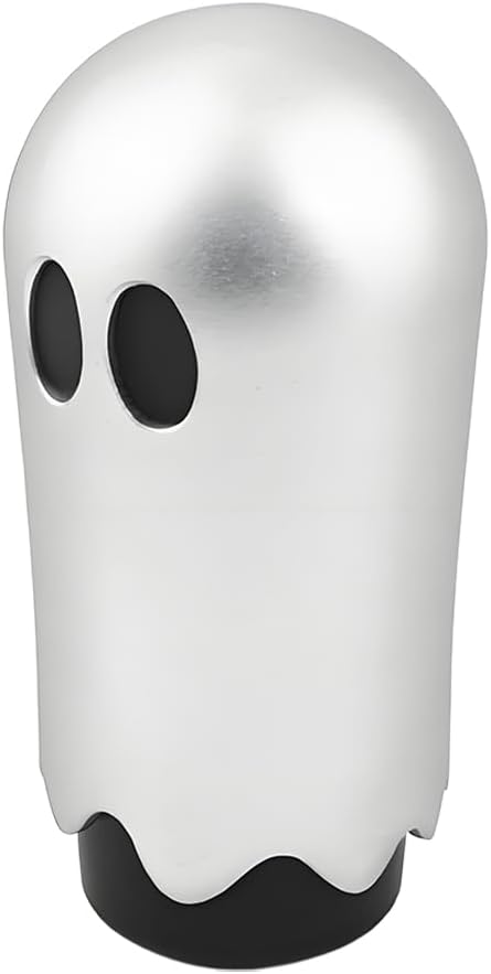 Sakali Ghost Shift Knob – Spooky-Inspired Manual Gear Shifter, Universal Fit with 3 Adapters, Cool Car Interior Accessory for Most Manual Vehicles (Silver)
