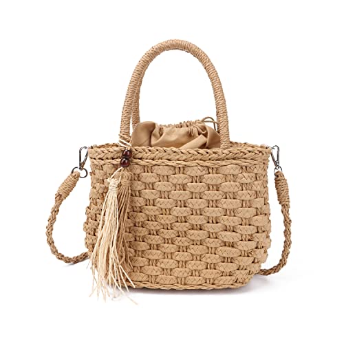 Bolso Tote de paja para mujer verano playa