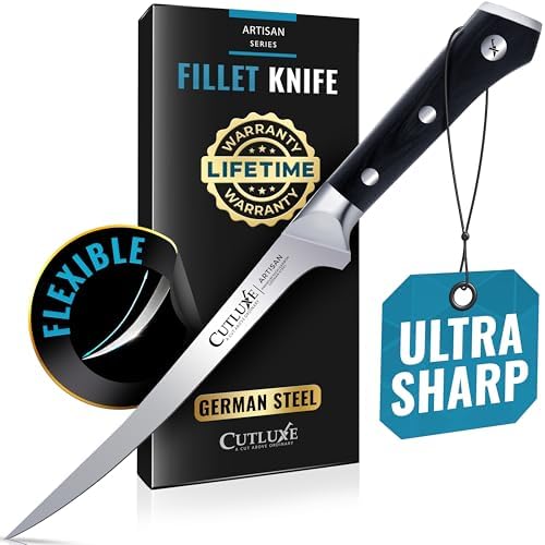 Cutluxe Fillet Knife for Fish & Meat – 7" Razor Sharp Boning Knif...