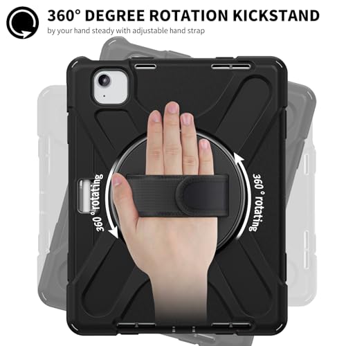 Funda iPad Air 11 pulgadas M3 resistente con protector pantalla negro 7