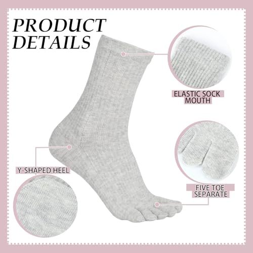 Image of Bencailor 4 /12Pairs Women Toe Sock Five Toe Sock