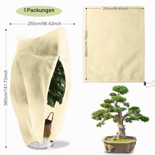 1pc Winterschutz für Pflanzen, 250x360 cm Winterschutz Kübelpflanzensack – Ansicht 2