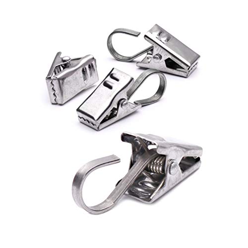 GuangTouL 25 Stück Vorhang-Clips, verdickter Edelstahl, mit Haken, Lichterbügel, kleine Metalldrahthalter für Dusche, Heimdekoration, Fotos, Kunst, Handwerk, Ausstellung, Outdoor-Aktivitäten, Zubeh