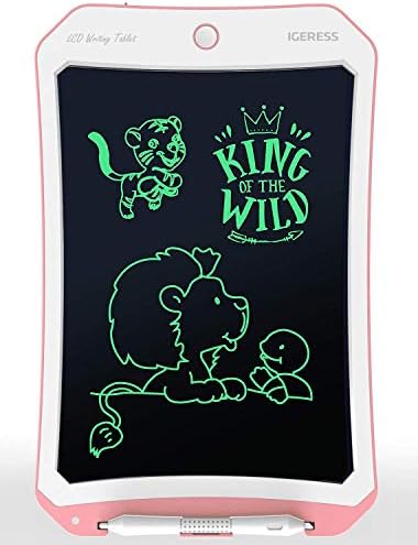 IGERESS Newest 10 inch Pink LCD Writing Tablet Board Drawing Tablet Board with More Thickness Writing Footprint Screen for Kids and Adults’ Learning, Entertainment and Working(Pink)