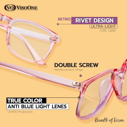 Image of VISOONE Blue Light Blocking Glasses Square with Anti Computer Glare for Gaming Women and Men MONTANA