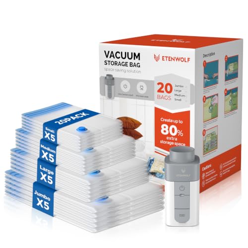 ETENWOLF 20 Combo Vacuum Storage Bags for Travel with Wireless Pump - image 1