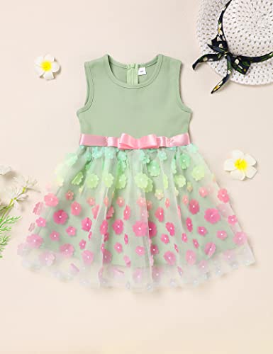2-6T Flower Girls Dresses For Wedding Birthday Party Layered Tutu Dress Sleeveless Princess Tulle Sundress #TOP4