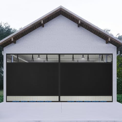 Privacy Garage Door Screen Blackout for 1 Car Garage-8x8FT Heavy Duty Magnetic Garage Screen,Thicker 265g/㎡ Mesh, Hands Free, Magnetic Privacy Garage Screen Door(Black, 8.3 * 8.15FT) by LIAMST - Used condition - US$31.43