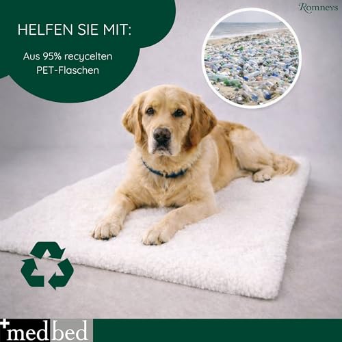 Medbed Premium - Die medizinische Hundedecke: rutschfest, feuchtigkeitsabsorbierend, atmungsaktiv und waschbar (50x70 cm, Pfötchen-Grau)