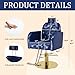 LUXMARS Vintage Barber Chair,360° Swivel Salon Chair with Reclining,Adjustable Height,Professional Stylist Chair with Heavy-Duty Hydraulic Pump,Spa Equipment for Barbershop,Beauty,Home (Glossy Blue)