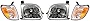 Brock 4 Piece Set of Headlights and Signal Marker Lights for 2000-2004 Tundra