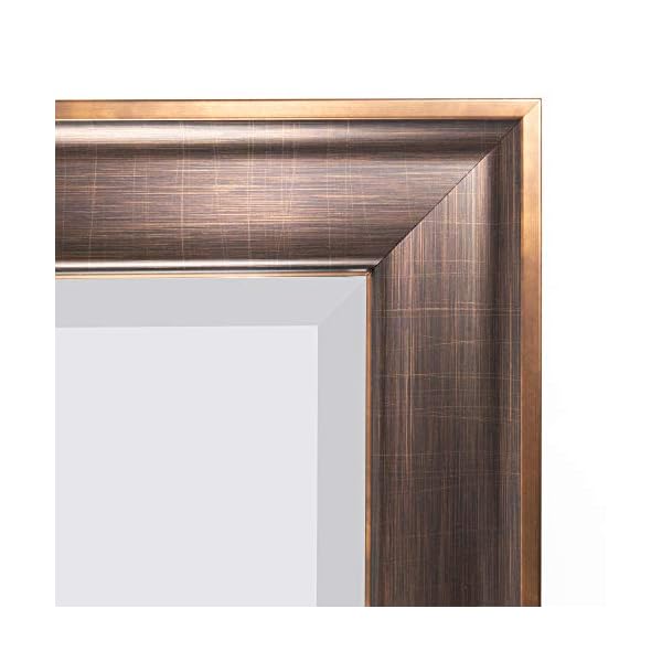Head west bronze copper oil rubbed framed beveled wall mounted vanity mirror decorative mirror for wall decor rectangle bathroom mirrors for over sink bedroom entryway living room hallway 28×34  urban country home decor
