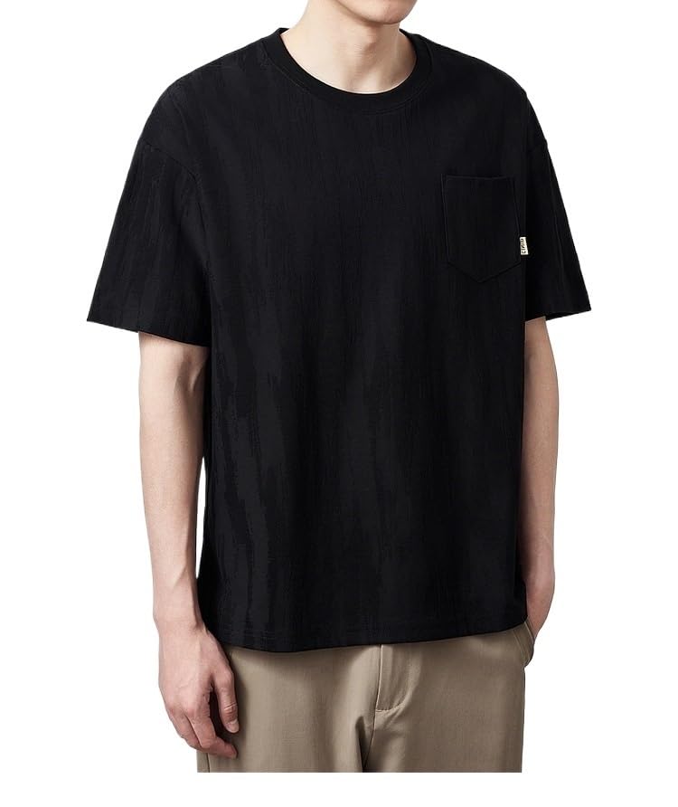 T-shirt en coton pour homme avec coupe ample et col rond