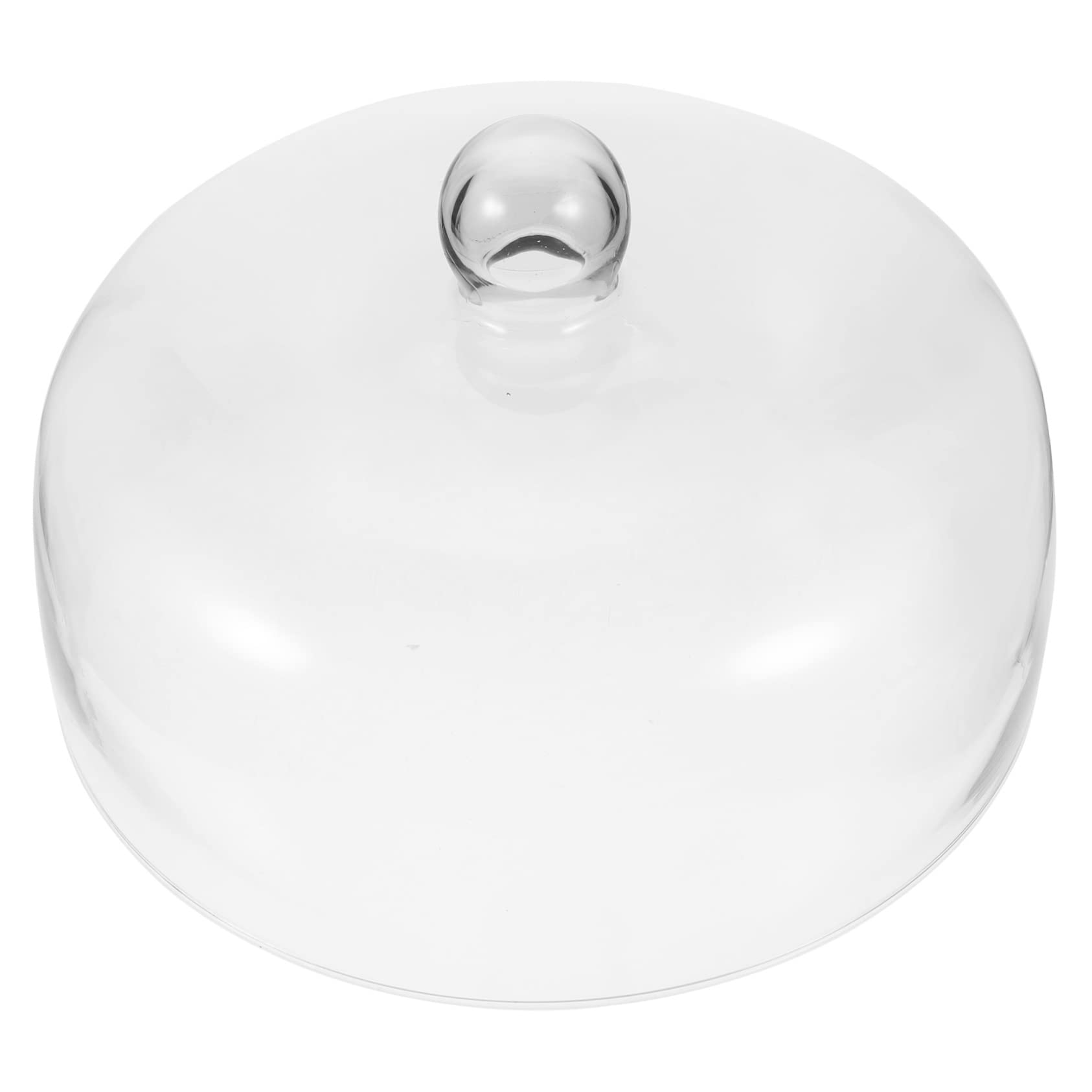 Cúpula de Vidrio para Pastel y Postres Transparente Asa Alimentaria | Protege Dulces del Polvo, Fácil de Mover, Adecuado para Mesa y Vitrina, Conserva el Producto Limpio