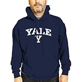 Campus Colors Yale Bulldogs Adult Arch & Logo Gameday Hooded Sweatshirt - Navy, Medium