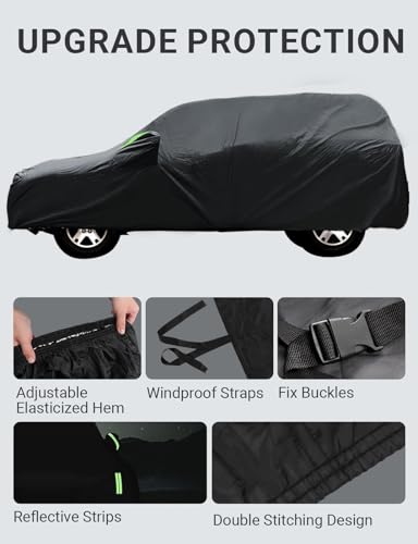 Image of Car Cover 6 Layers All Weather Waterproof Sun Rain UV Dust Car Protection Outdoor Covers Compatible with Ford Escape