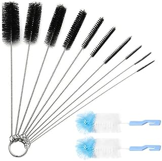 12 Pcs Bottle Cleaning Brushes, VEGCOO Nylon Bottle Brush Pipe Cleaner Brushes, Reusable Bottle Cleaner Brush for Cleaning Teapot Straw Tube Water Cup Baby Bottle (Black)
