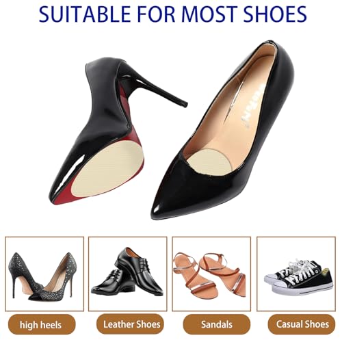 Image of Non Slip Shoes Pads Sole Protectors Adhesive High Heels Anti-Slip Shoe Grips (Beige 4pairs)