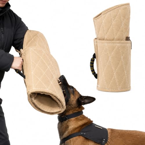 Morezi Dog Bite Sleeve Training Large Dogs, Fits Pitbull German Shepherd, K9, IPO, Best for Young Dogs Puppy Playing Biting Tugging Toy Interactive Play - Yellow