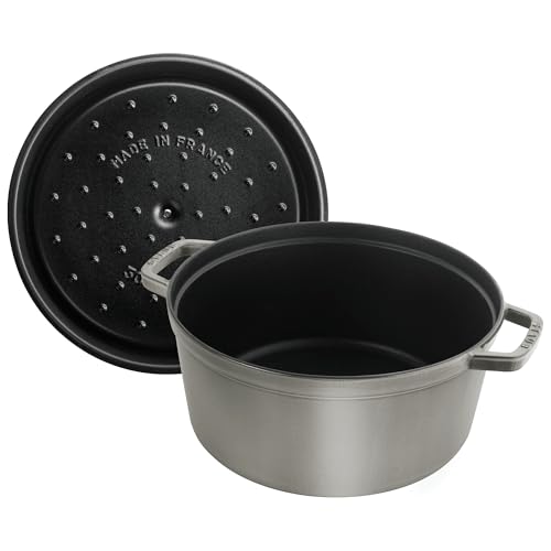 Image of Staub Cast Iron 4-qt Round Cocotte - Graphite Grey