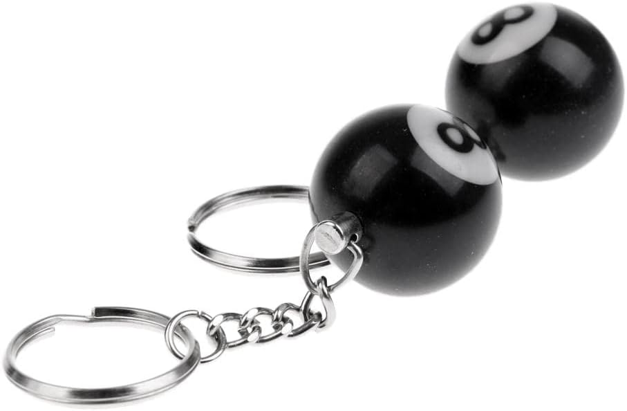 jojomis 16pcs Keychain Pendant 8- Billiard Balls Collection Decoration 25mm Black