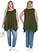 LARACE Womens Plus Size Tank Tops Summer Sleeveless Shirts Casual Loose Tunic Blouses(Army Green 1X)