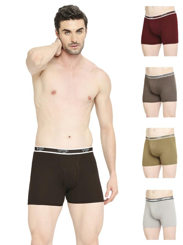 Image of VIP Advanta 100% Ribbed Cotton Fabric Trunk Combo Set for Mens with Covered Elastic Waistband