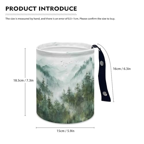 Image of Cute Car Trash Bin Mountian Car Trash Can Bags Collapsible Accessories Trash Can of Cars, Family Gatherings, Camping Garbage Bin Decoration Portable Car Rubbish Bin