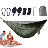 Hammock Net Fly, Hängematte mit Netz, Rucksack zum Schlafen, leicht, hohe Dichte, mit Fliegennetz, für Terrasse und Expedition