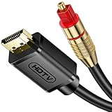 Tackston HDMI ARC Audio Extractor, 24bit/192KHz ARC to Optical Audio Converter Adapter for HDTV to Optical Soundbar/Home Theater, 6.5ft (Only for TV with ARC Lable Beside HDMI Port, not for eARC)