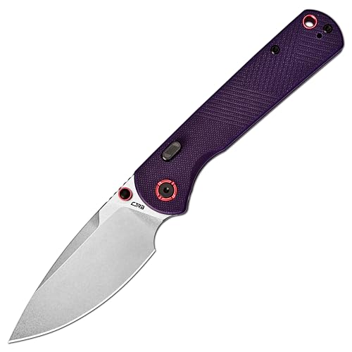 Image of CJRB Latitude Folding Pocket Knife, 3.47'' AR-RPM9 Steel Blade G10 Handle EDC Knife with Top Liner Lock for Camping Survival Hiking, Purple (J1975)