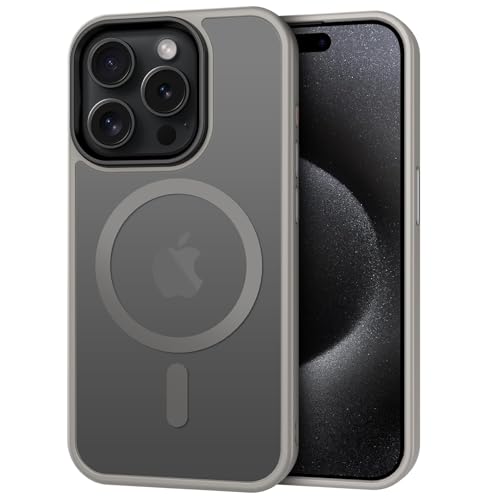Image of CACOE Magnetic Case for iPhone 15 Pro 6.1 inch, Light Gray