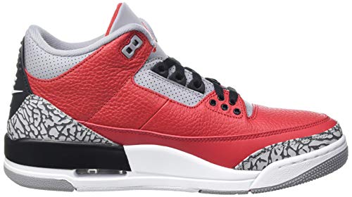 Nike Men's Air Jordan 3 Retro U Basketball Shoe, Varsity red/Varsity red-Cement Gray, 10.5 UK