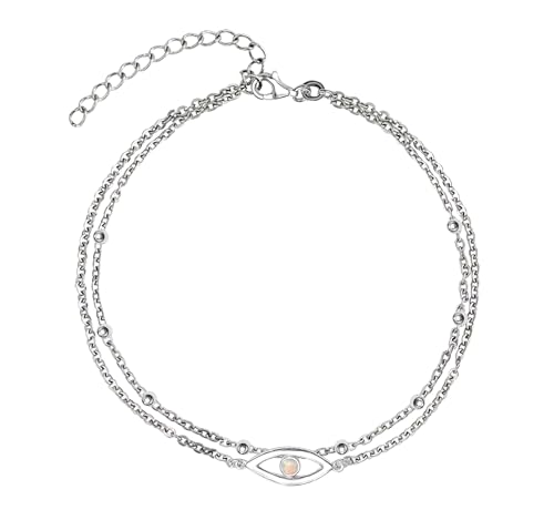 Image of TRUESILVER ACPL 925 Sterling Silver Anklets for Women | BIS Hallmarked Adjustable Chain Anklet with Charms | Beach Foot Jewelry | 1 Piece