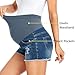 fitglam Women's Maternity Jean Shorts Over Belly Pregnancy Denim Shorts Maternity Casual Lounge Clothes