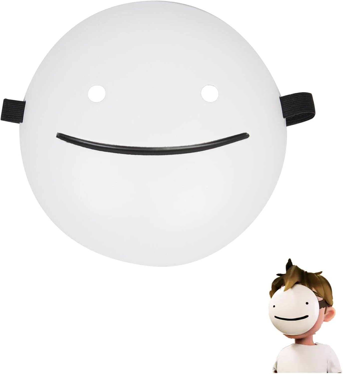 RRANYF Dream Mask, Halloween White Smile Mask, The Dream