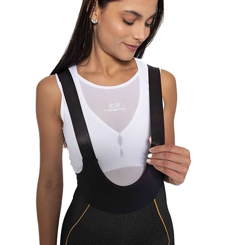 Bretelle Ciclismo Feminino Márcio May Race Carbon III - Gel - Preto/Dourado