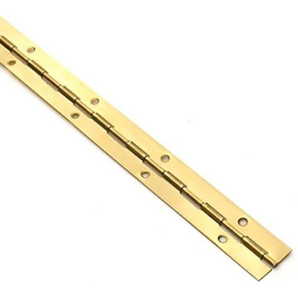 Merriway BH05812 EB Piano Hinge, 600 x 25 mm Open (24 x 1 inches) - Brass Plated