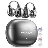king luckyオープンイヤー イヤーカフ イヤホン bluetooth5.4 ワイヤレス イヤフォンIPX5防水 40時間バッテリー 耳挟み式 骨伝導の革新OWS空気伝導 耳を塞がない 日本製 Hi-Fi音質でランニング運動トレーニング通勤ゲーム対応 ENC通話マイク付き（黒カラー）