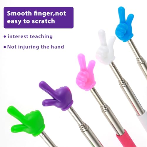 5 Stück Ausziehbar Zeigestab Teleskop Lehrer Zeiger Versenkbare Klassenzimmer Zeiger Teleskopstab Zeigestock Edelstahl Ausziehbar Lehrzeiger Hand Zeiger für Präsentationen (5 Farben)